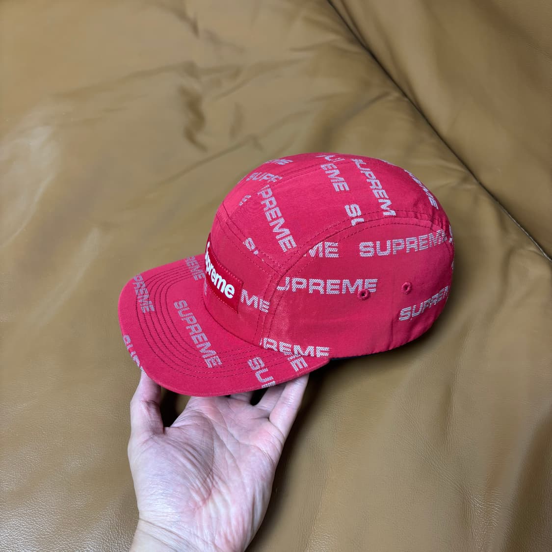 Supreme 슈프림 레드 캠프캡 모자 (Jacquard Red) 상품이미지4