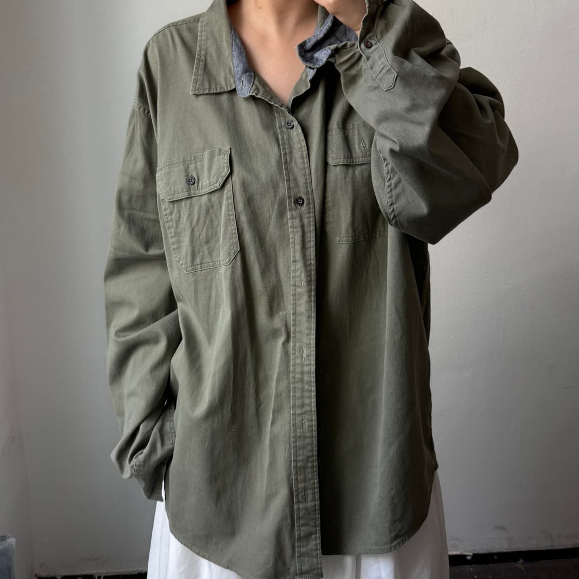 [XXXL] 랭글러 카키 셔츠 상품이미지1