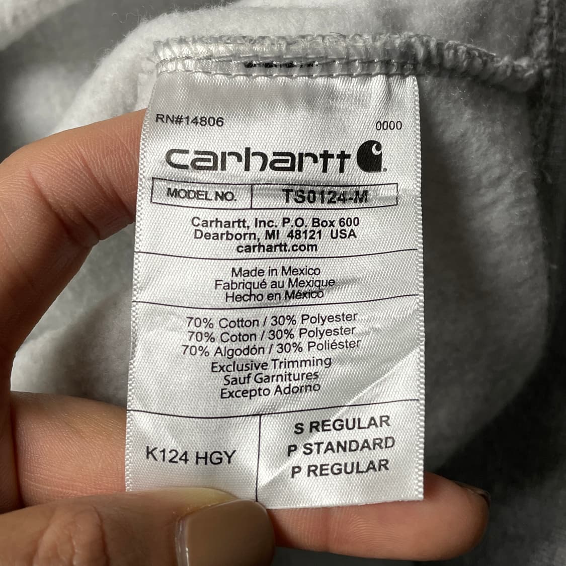 CARHARTT 칼하트 빈티지 그레이 기모 맨투맨 A00902 상품이미지10