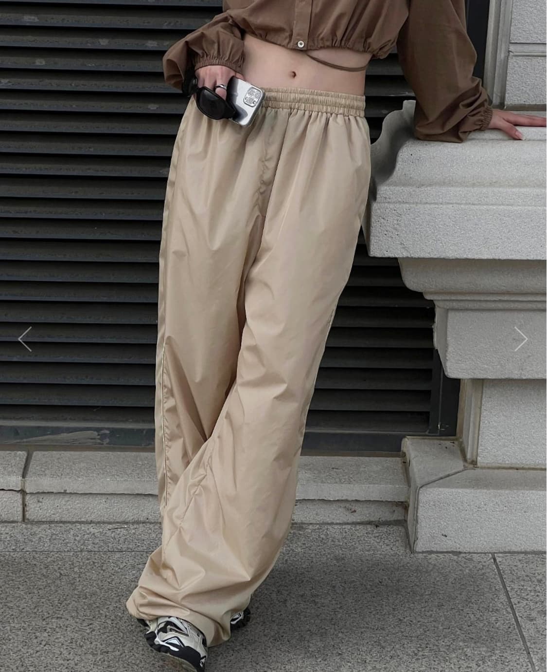 새상품) 랑거 아론 트레이닝 조거 팬츠 베이지 상품이미지2