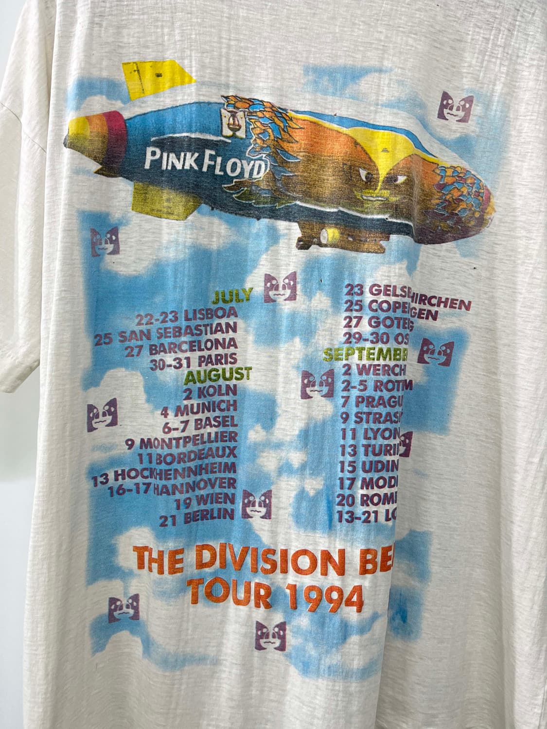 90's 핑크플로이드 1994 디비전벨 월드투어 풀커버 빈티지 밴드티 상품이미지8