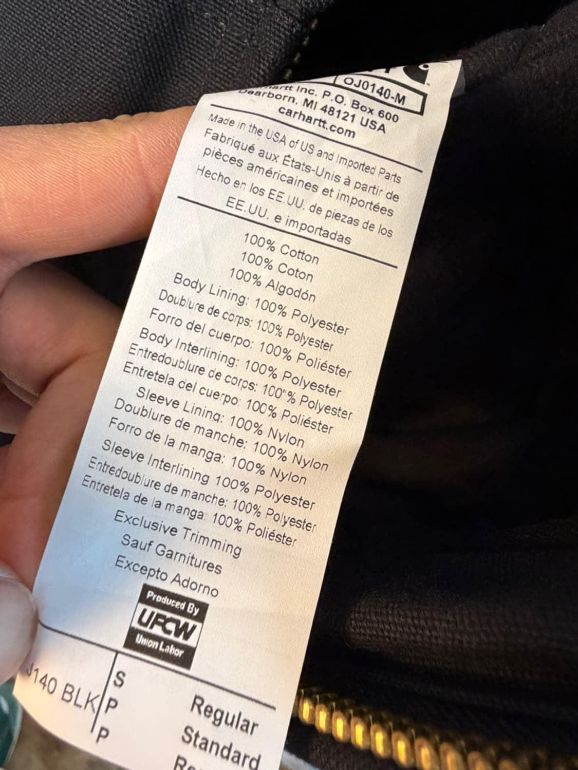 칼하트 J140 액티브 워크 자켓  상품이미지6