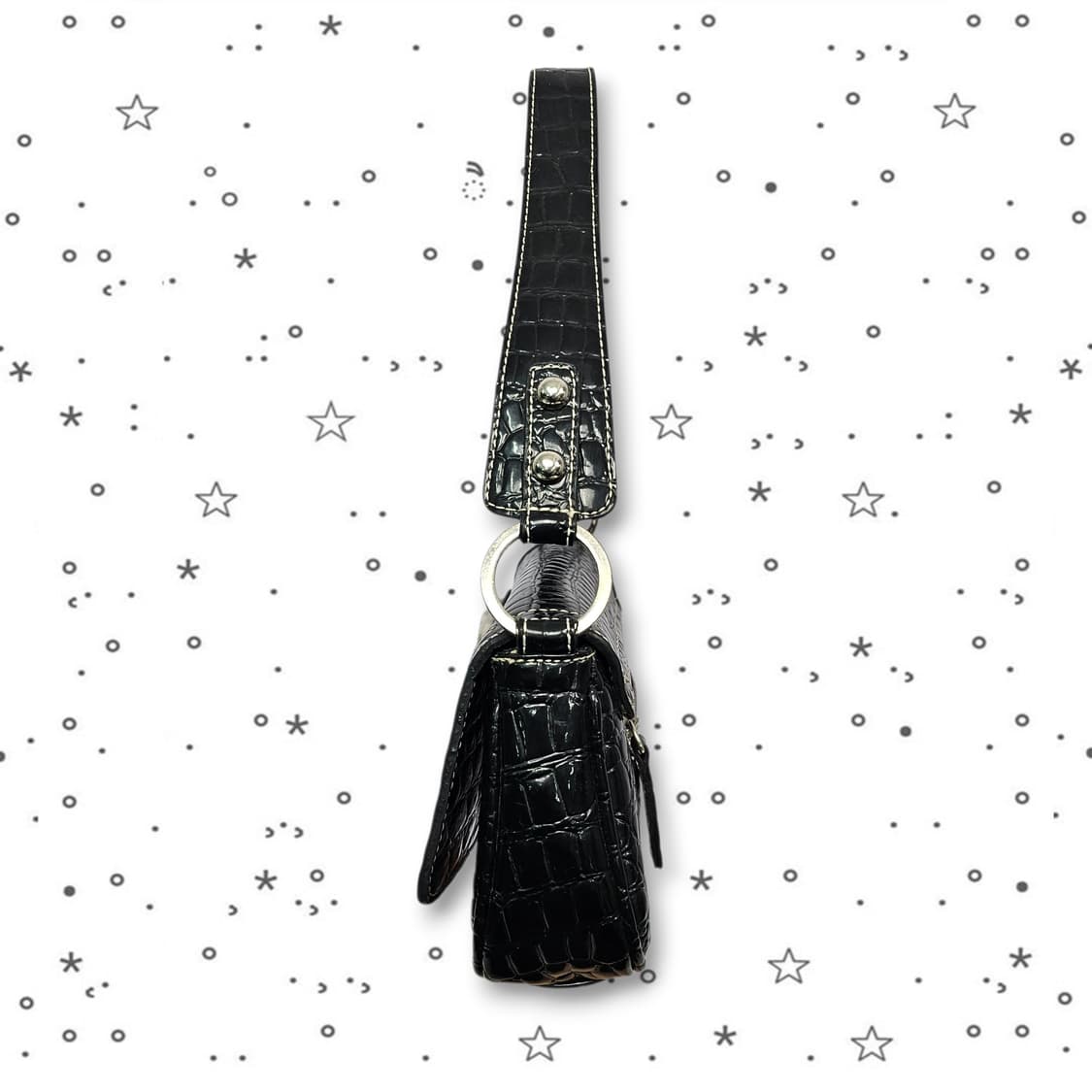 GUESS 게스 블랙 페이턴트 숄더백 상품이미지4