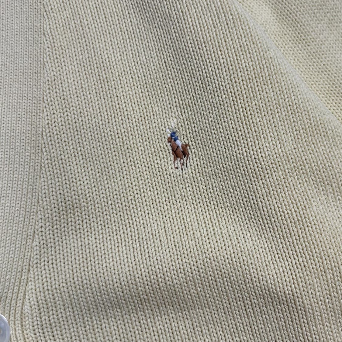 폴로 포니로고 엘로우 니트 가디건 상품이미지3