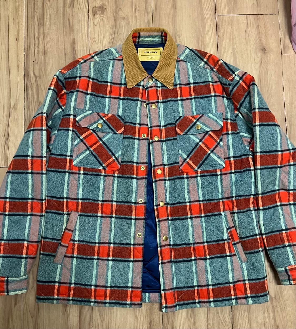 세븐바이세븐 체크 퀼리티드 자켓 L 상품이미지1