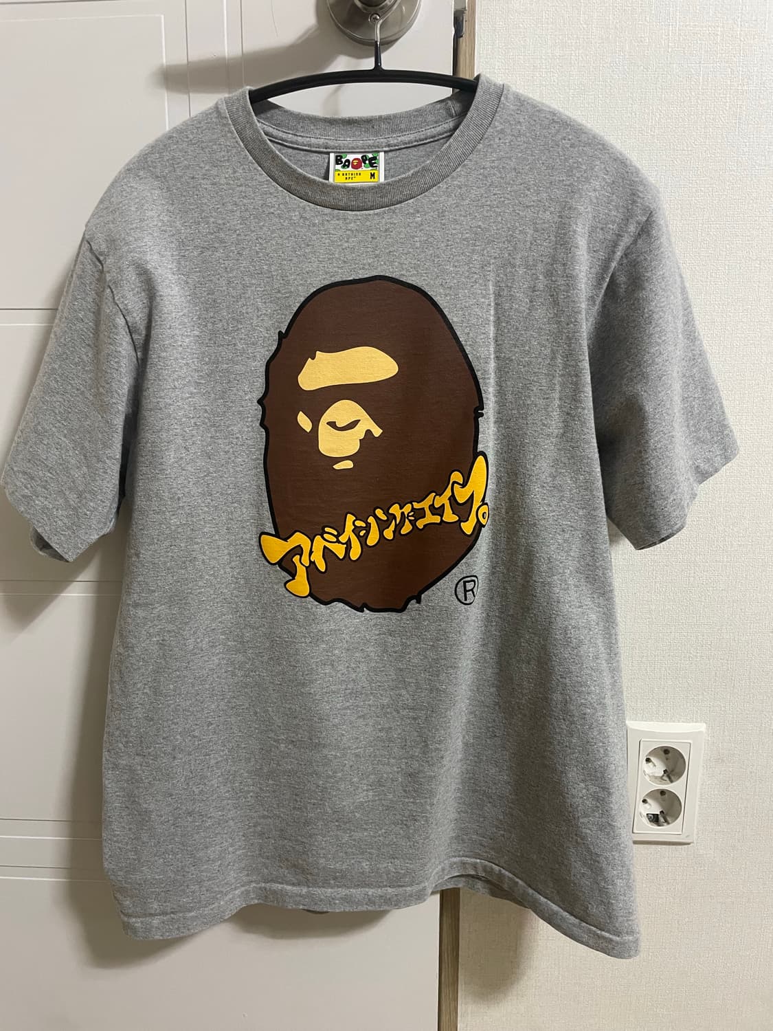 Bape 베이프 컬리지 반팔 티셔츠 그레이M 상품이미지1