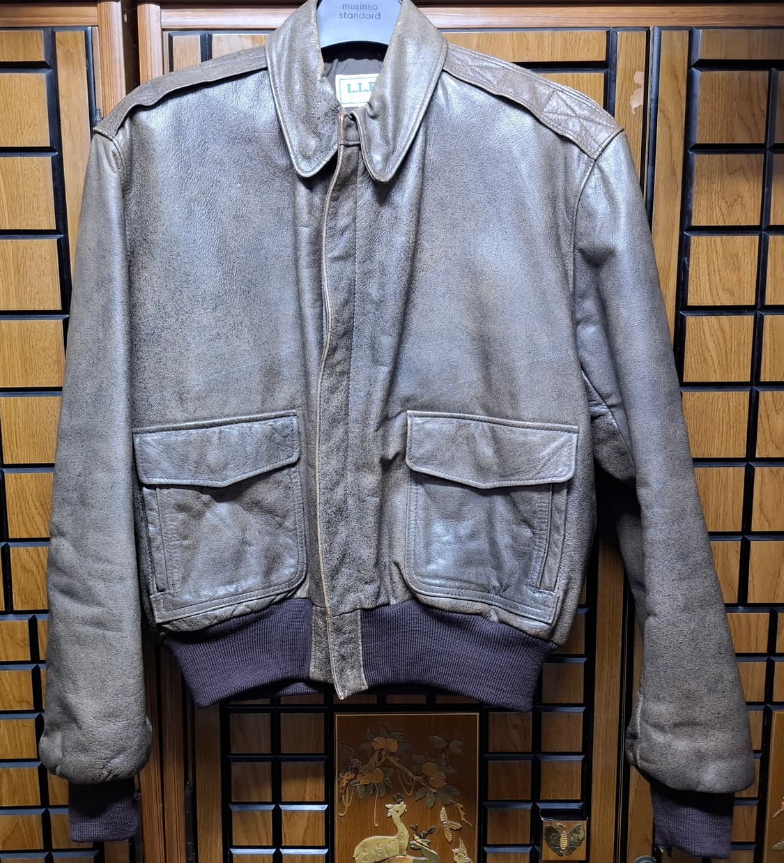 80s USA 엘엘빈 A2 자켓 브라운 고트스킨 40(100-105) 상품이미지1