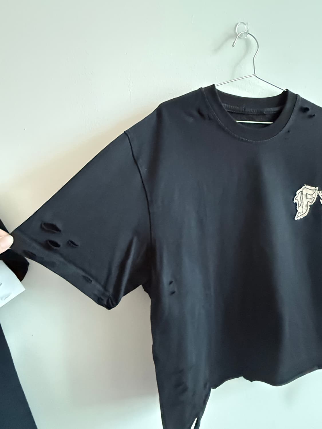 핸드메이드 빈티지 자수패치 커스텀 반팔티  상품이미지5