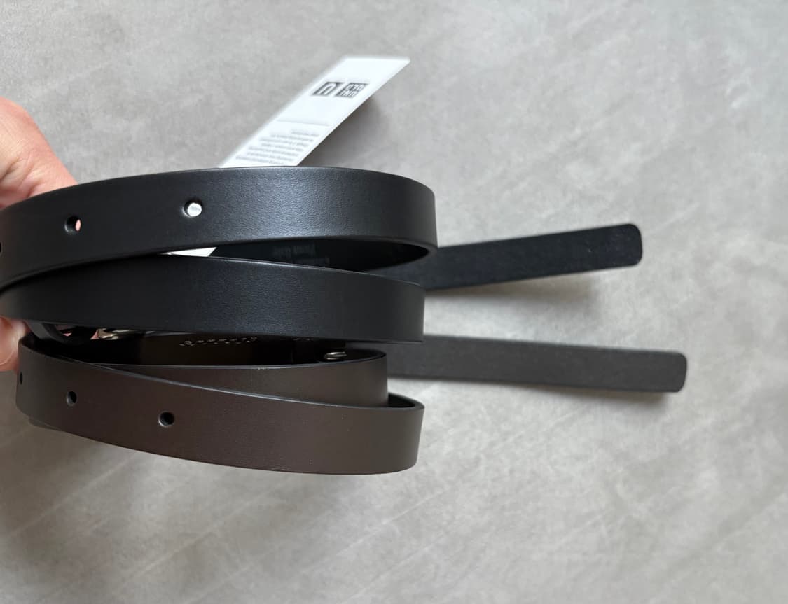 유니클로u 내로우 롱 레더 벨트 블랙,다크브라운/L 상품이미지5