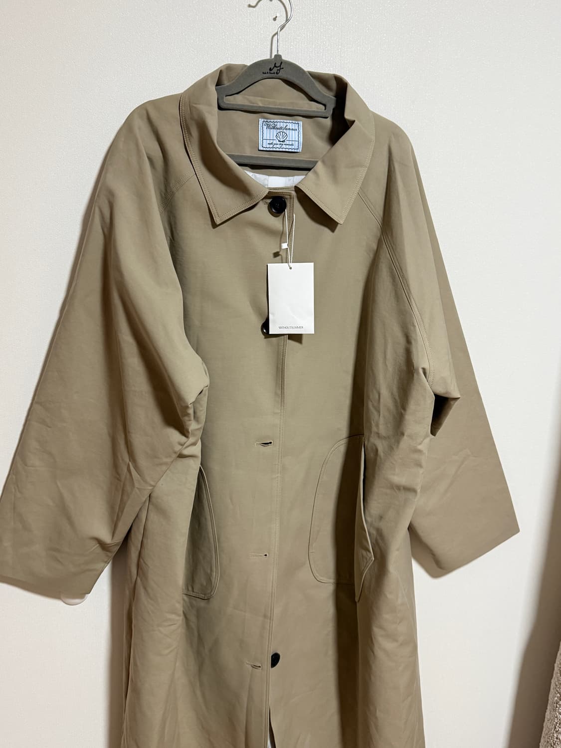 위드아웃썸머 트렌치 코트 카키 베이지 새상품  상품이미지6