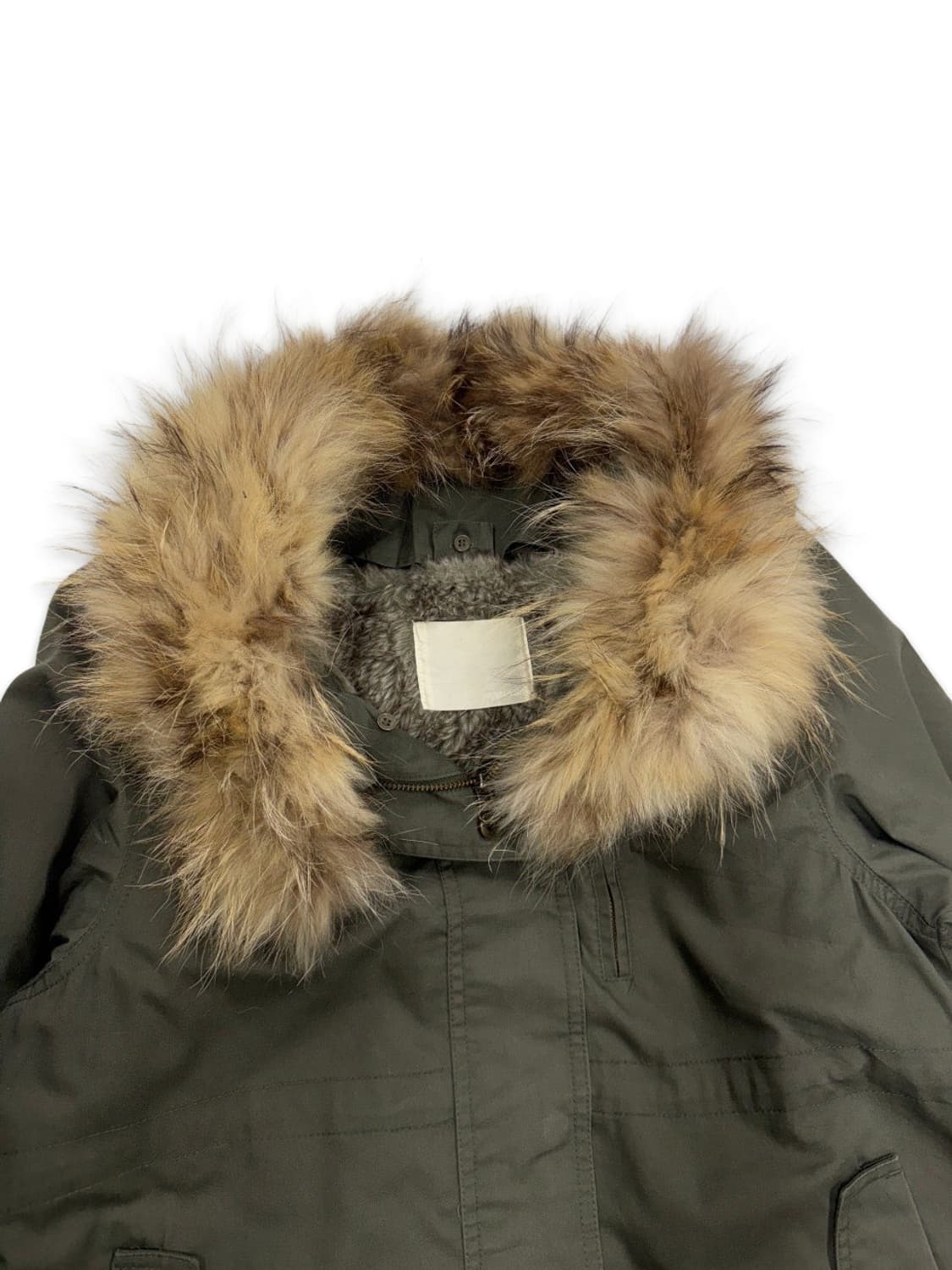 빈티지 JEANASIS 카키 퍼 기모 야상 상품이미지5