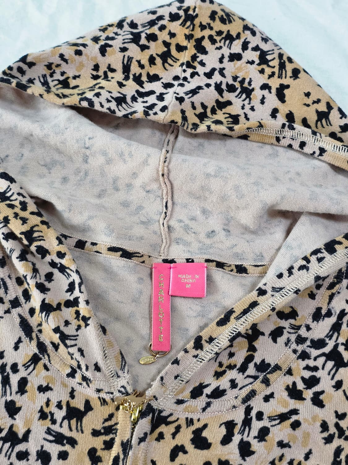 CHARLOTTE 오네갸루 Y2K 패턴 후드 니트집업 상품이미지5