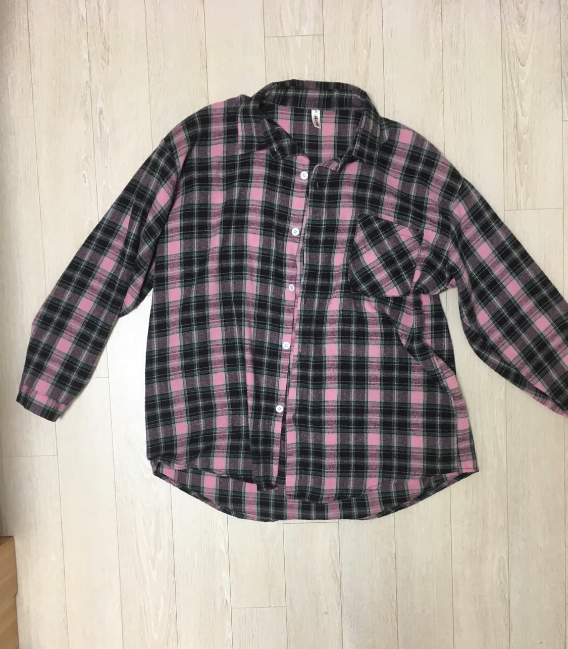 PINK CHECK SHIRTS free size 상품이미지2