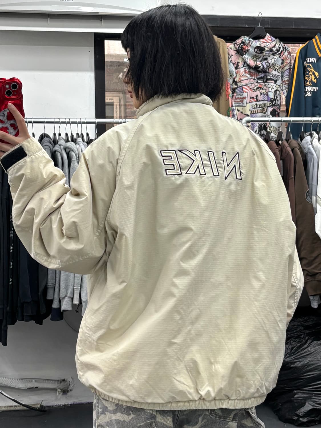 나이키 올드스쿨 베이지 점퍼 상품이미지5