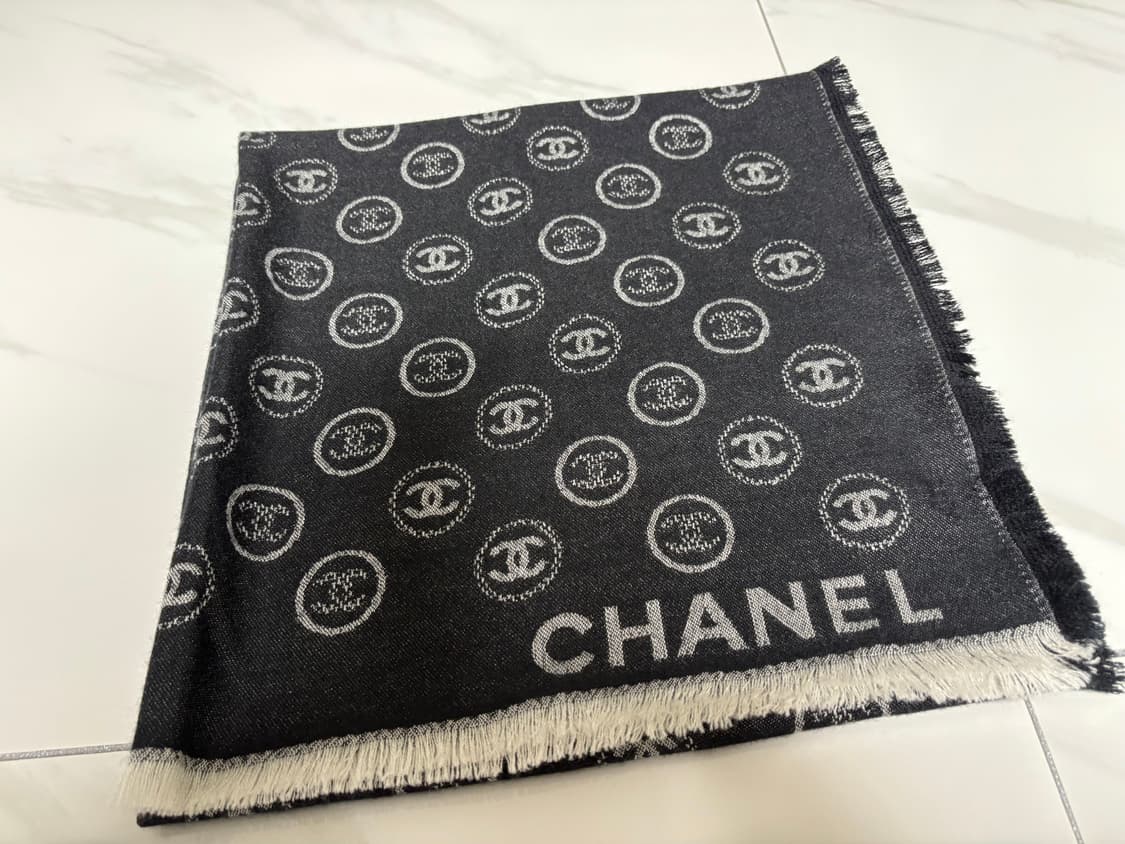 샤넬 정품 25SS CC로고 캐시미어 양면 머플러 AAA9 프린지숄 상품이미지2