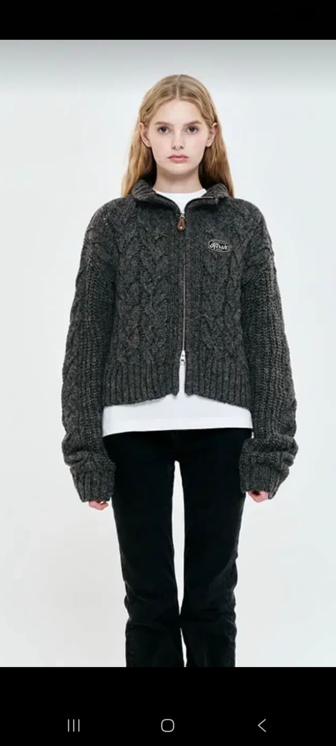 키르시 케이블 니트 크롭 집업 (C909 상품이미지1