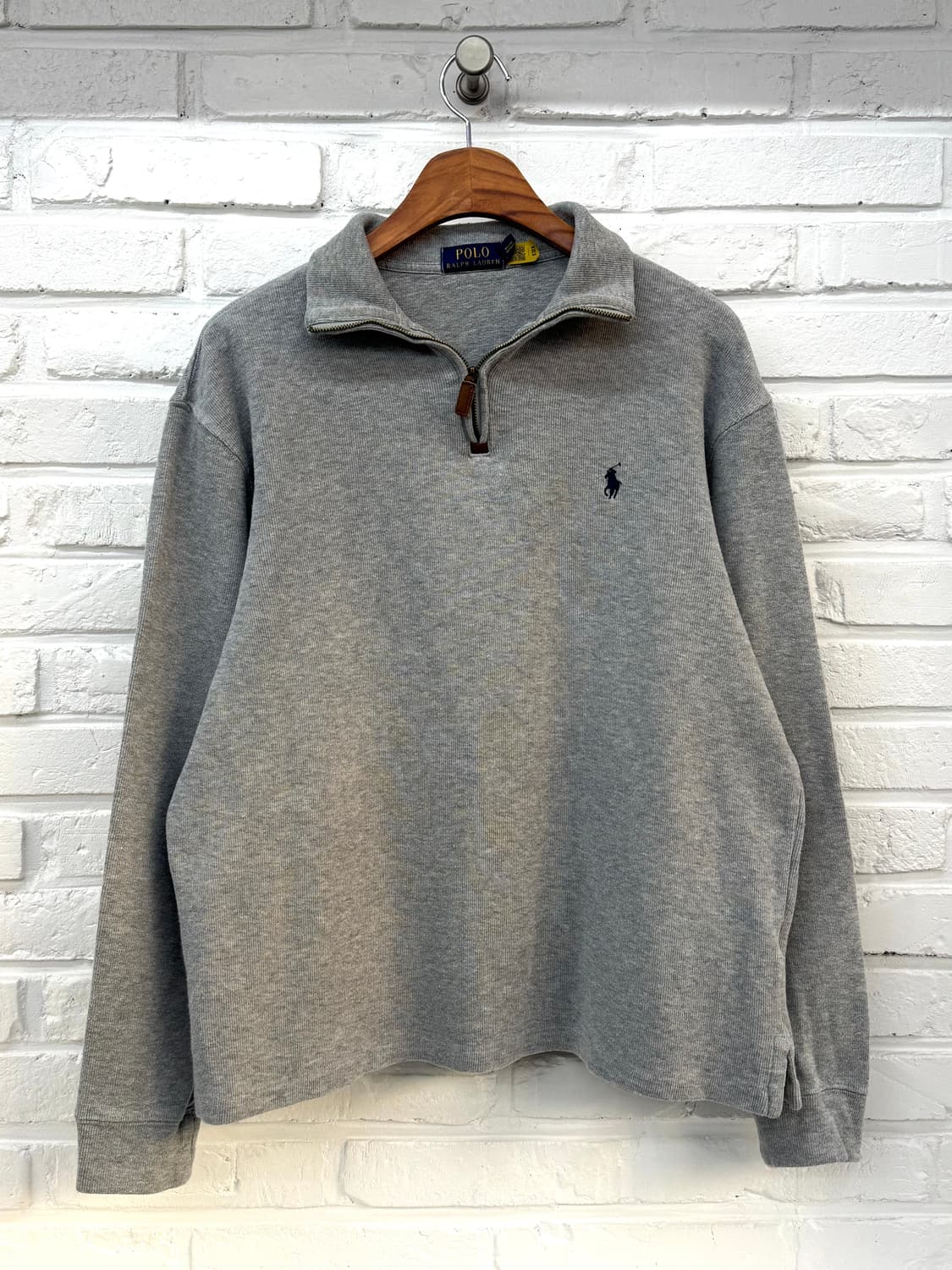 폴로 그레이 반집업 니트 상품이미지3