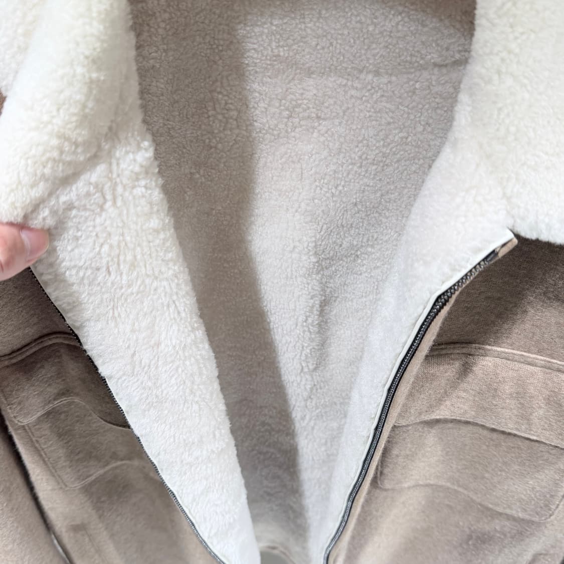 M / 로로피아나 시어링 트리밍 캐시미어 블렌드 셔츠 자켓 상품이미지3