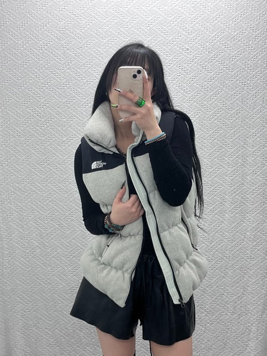 노스페이스 700 멜란지그레이 거위털 패딩 조끼 85 C08585 상품이미지1