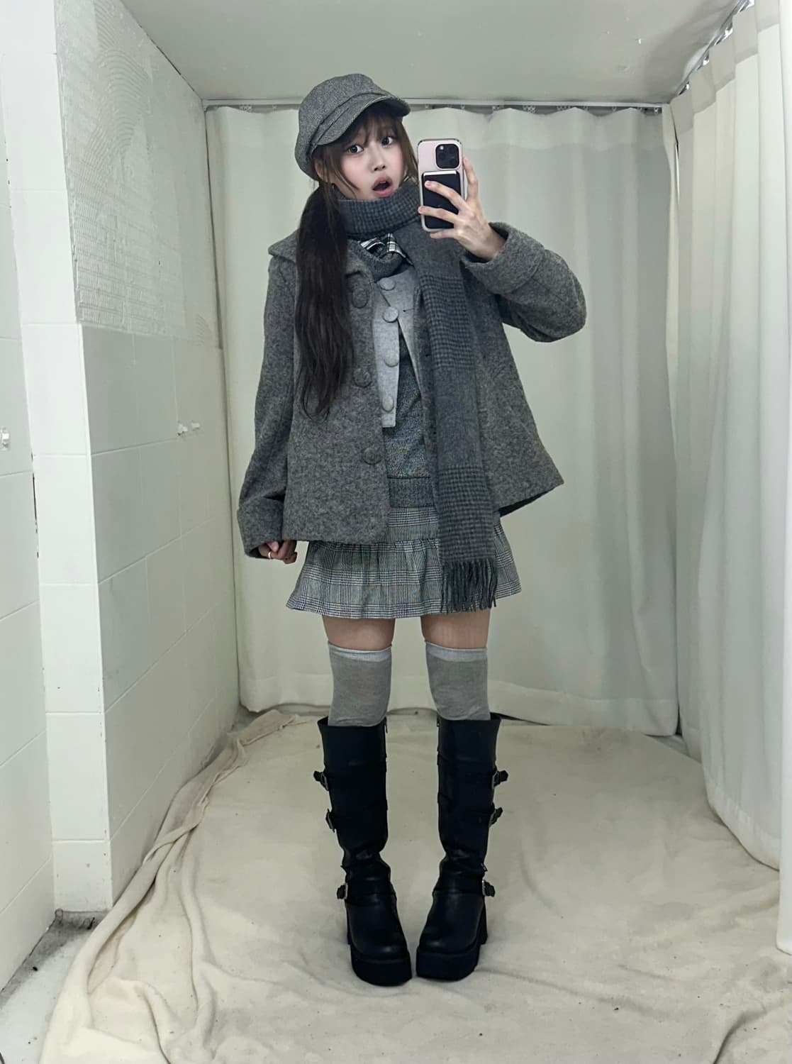 그레이 너드 니혼진 모리걸 겨울 코디세트 상품이미지1