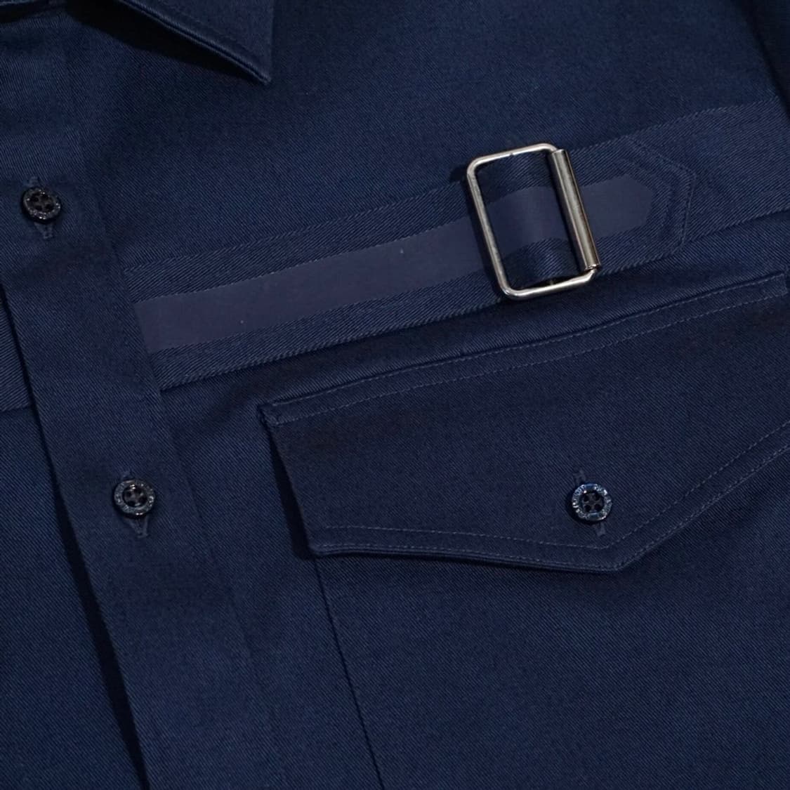 닐바렛 체스트 스트랩 블루종 셔츠 상품이미지6