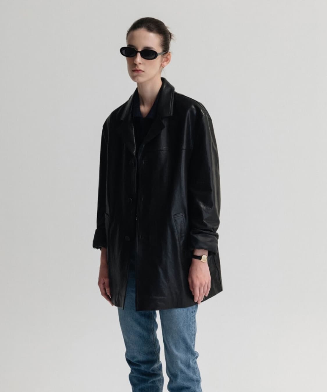 스트 램스킨 레더 하프자켓 정가 55만 상품이미지2