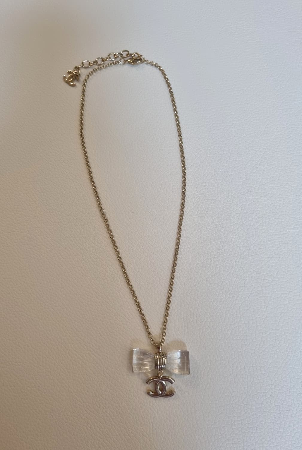 샤넬 투명리본 CC 목걸이 업사이클링 금장 상품이미지6