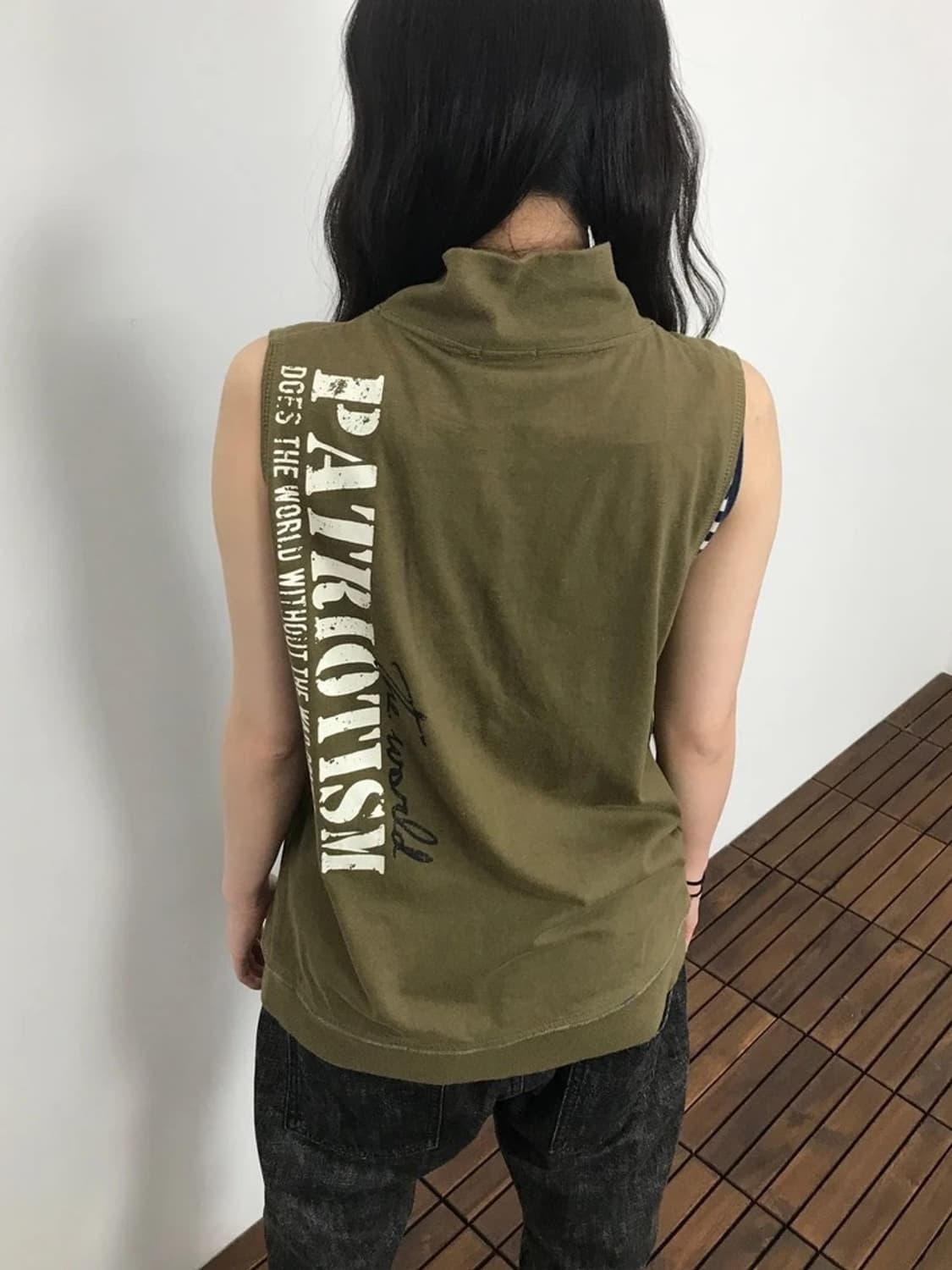 00's Y2K Military Graphic Zip-Up Vest 상품이미지3