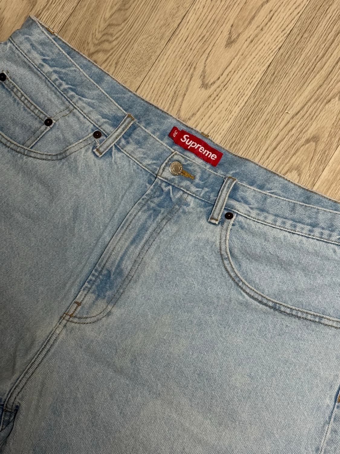 슈프림 배기 쇼츠 데님 반바지 라이트 워시드 인디고 25SS 상품이미지5