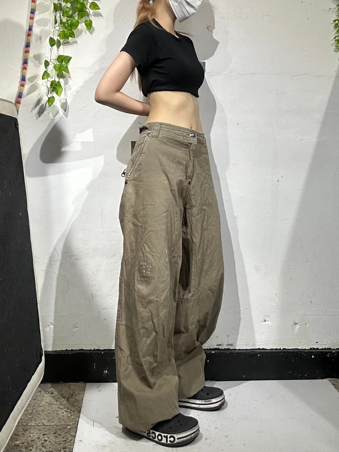 90s 퀵실버 연카키 힙합 팬츠 와이드 팬츠 32 상품이미지1