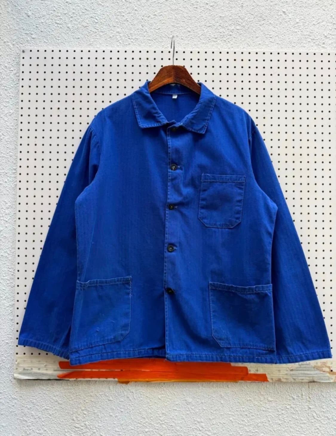 OLD VINTAGE WASHED BLUE HBT 헤링본 프렌치워크자켓 상품이미지1