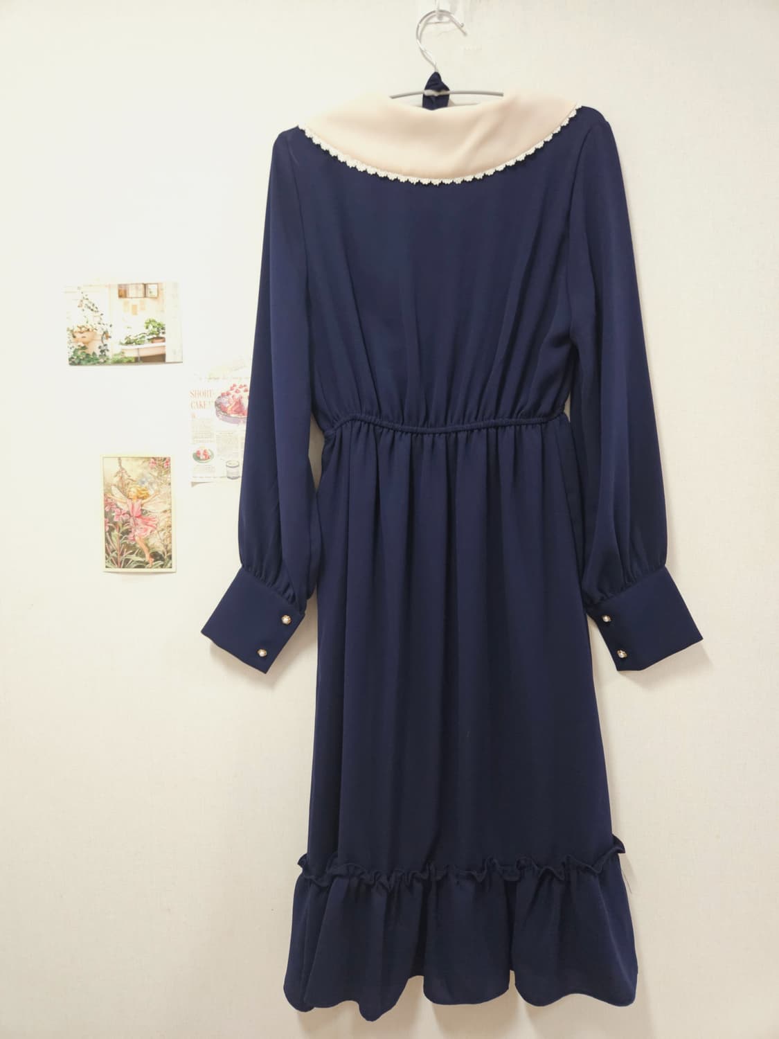 [새상품] 네이비 빅카라 원피스 상품이미지5