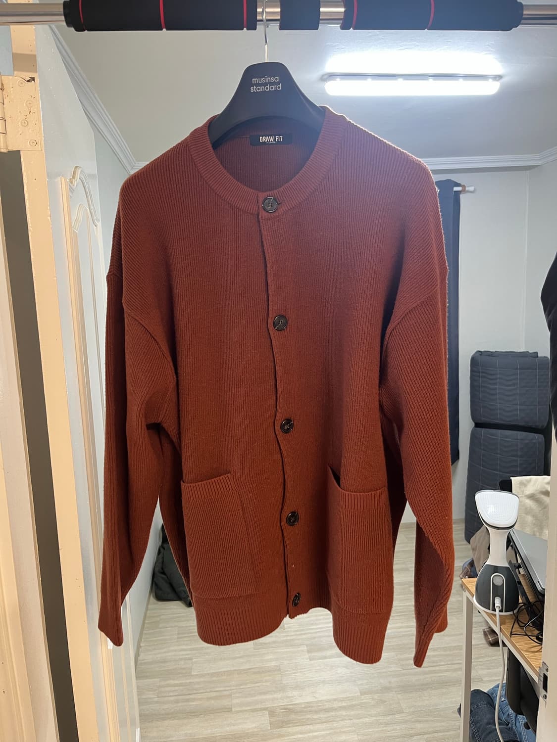 드로우핏 가디건 XLarge 주황색 상품이미지3