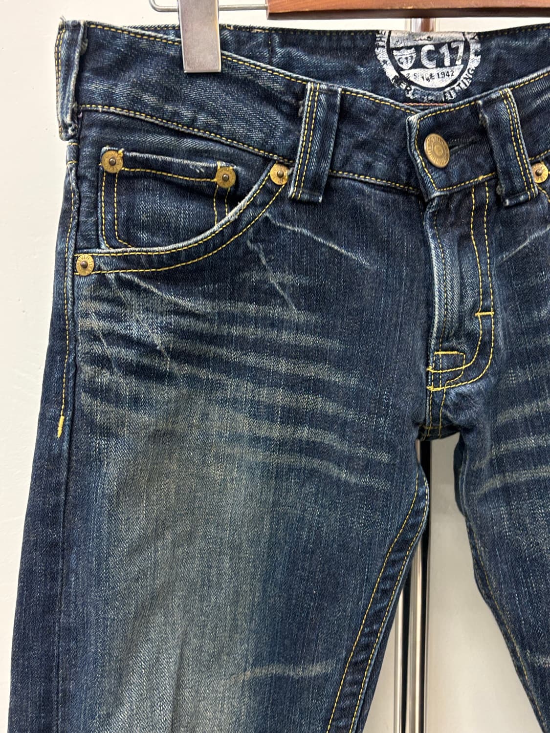 빈티지 로우라이즈 데님 팬츠 y2k 상품이미지5