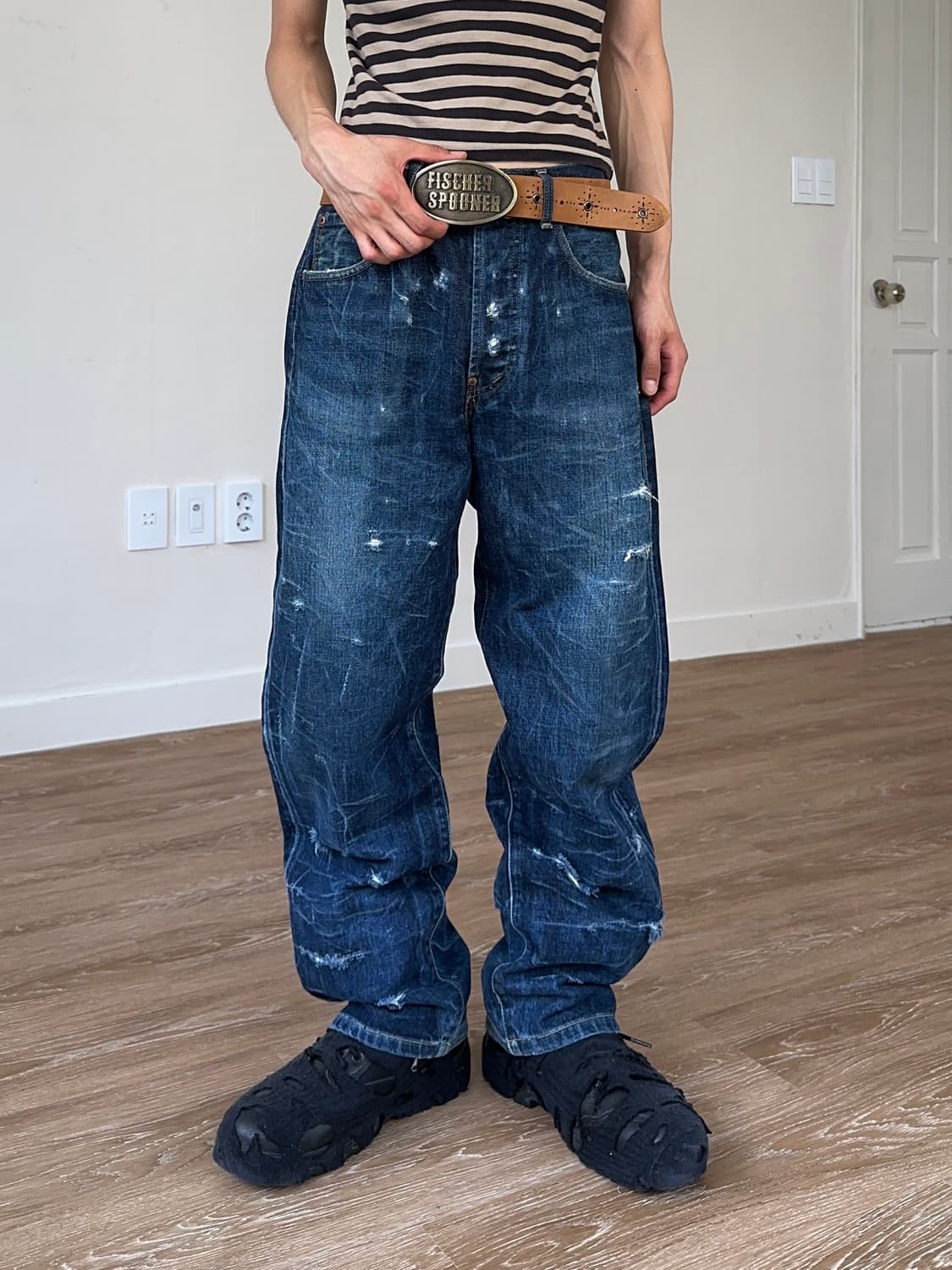 90’s Levi’s 702 대미지 디스트레스 와이드 진 상품이미지4
