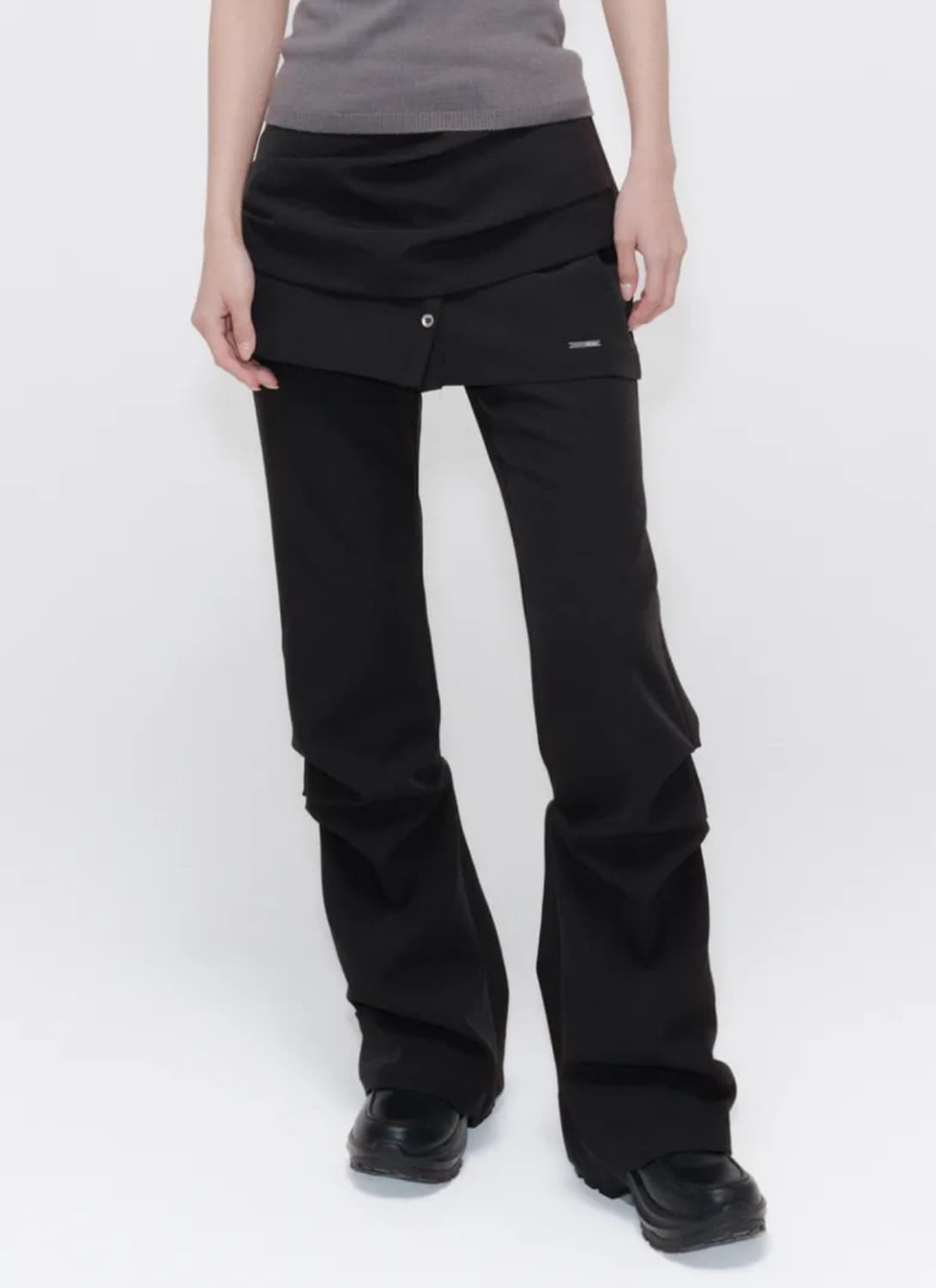 미세키서울 Draped shirt skirt pants SET BLACK 상품이미지3