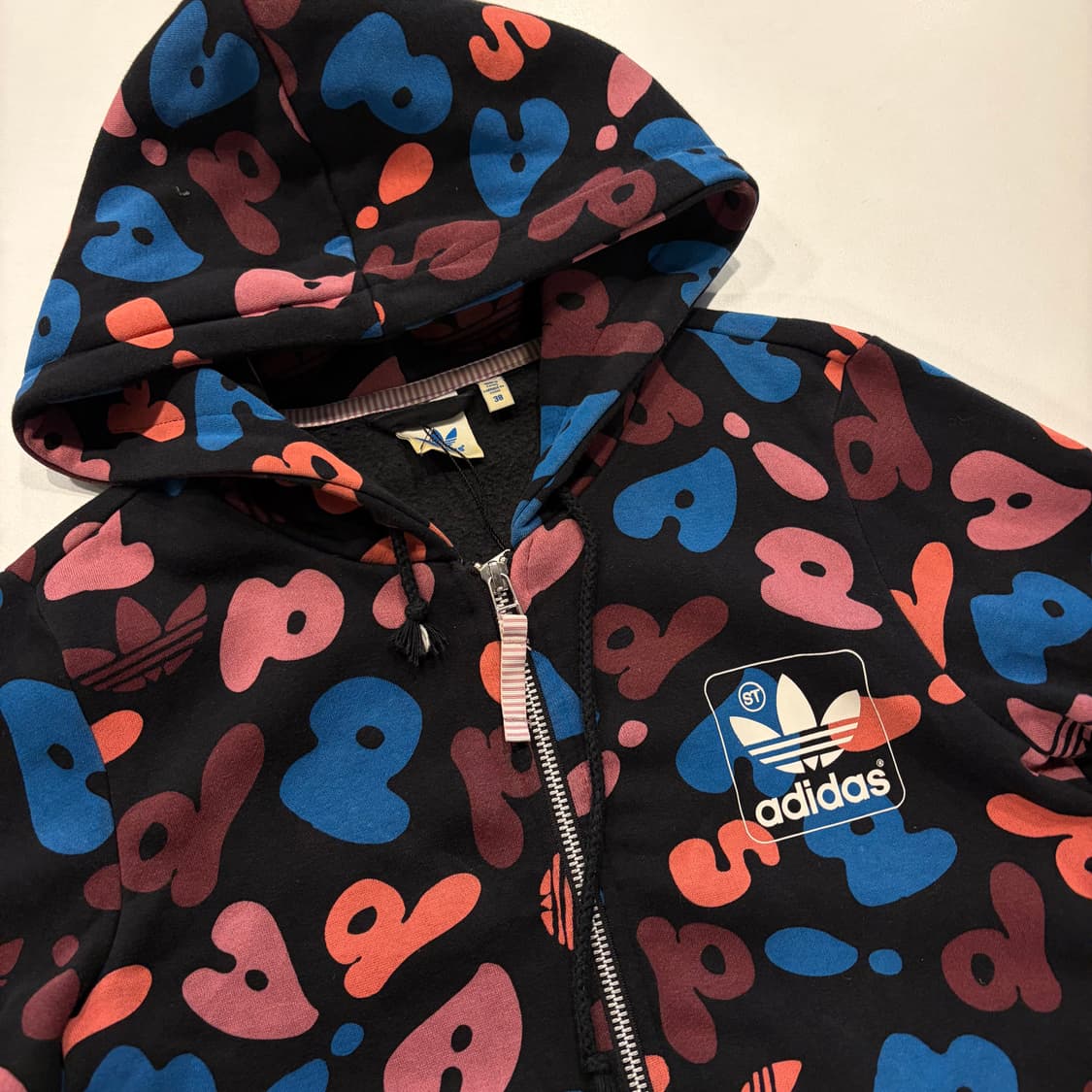 [38] 11s 아디다스 블랙 멀티 패턴 후드집업 D489 상품이미지4