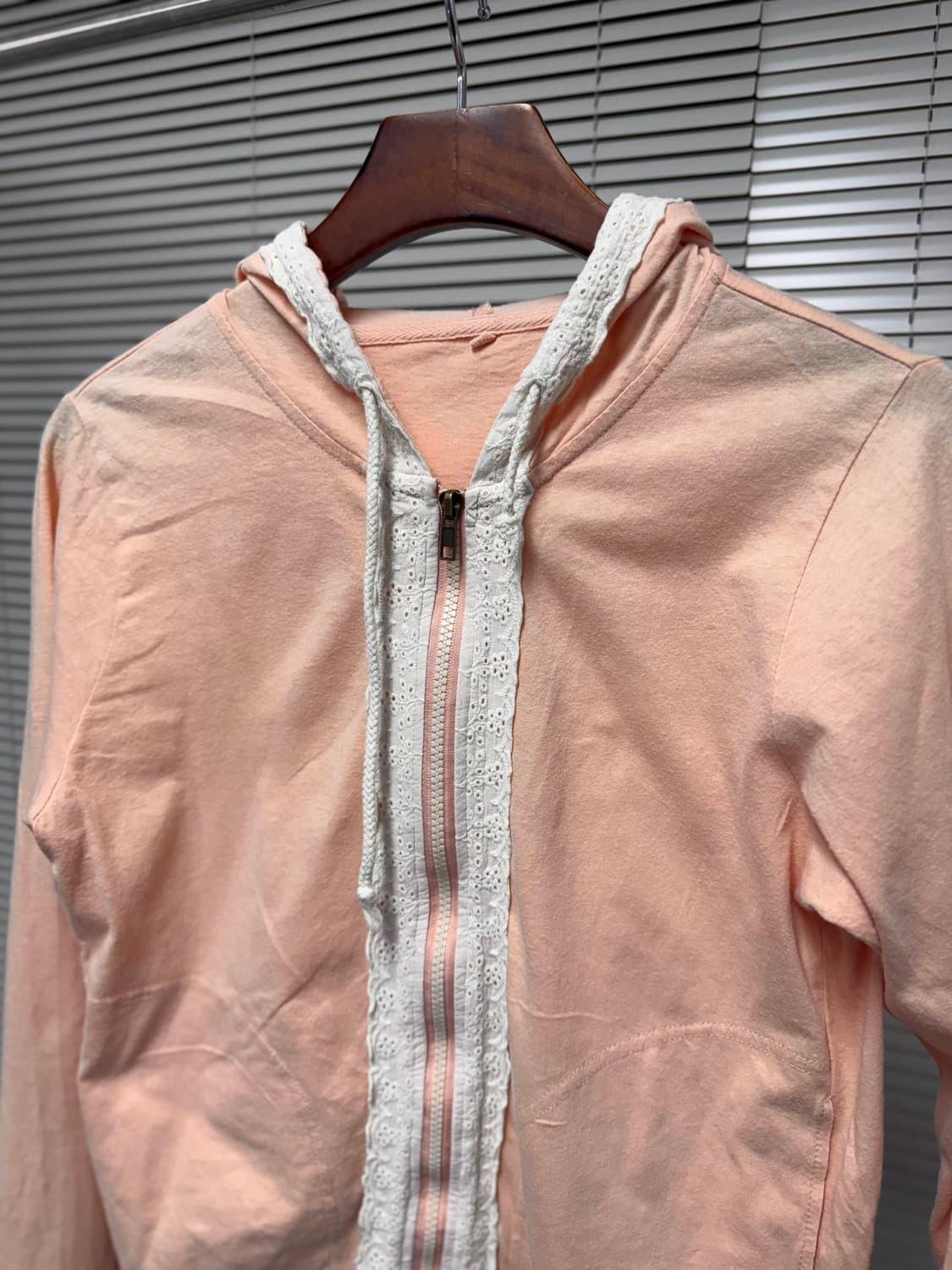 빈티지 레이스 트리밍 후드 집업 상품이미지2