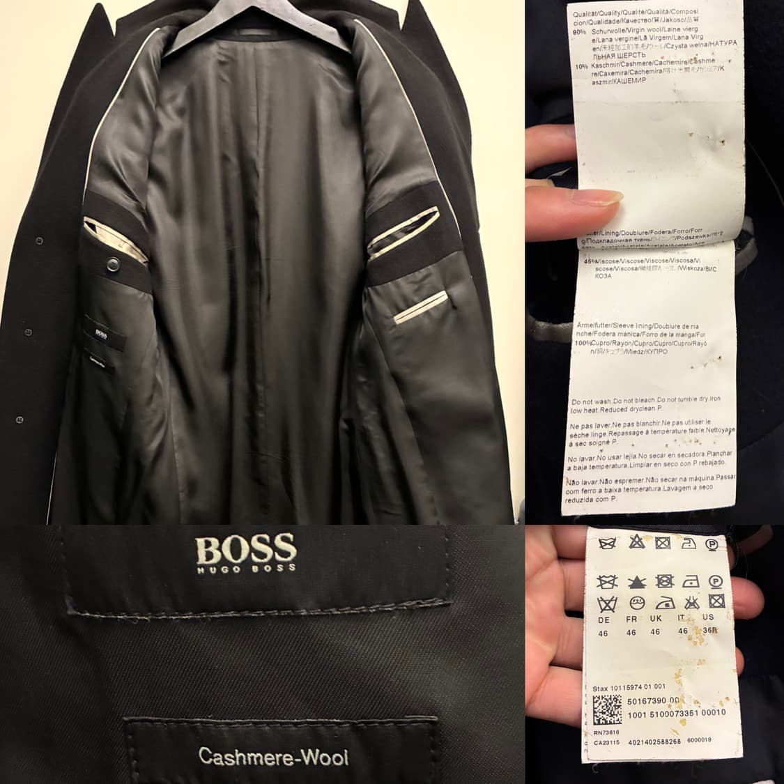 (M)HUGO BOSS 휴고보스 캐시미어 버진울 싱글 롱코트 상품이미지10