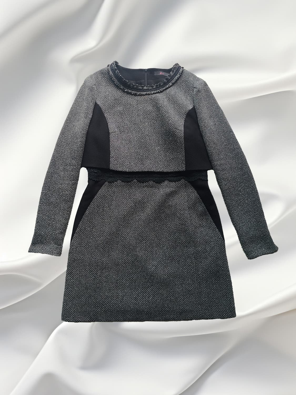 지고트 JJIGOTT 트위드 배색 원피스 상품이미지1