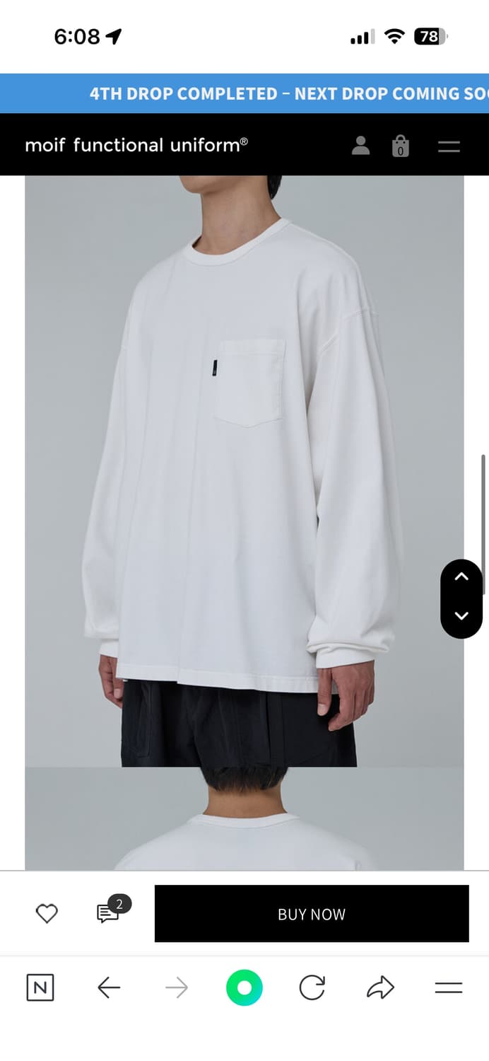 모이프 24AW 긴팔티 새상품 상품이미지6