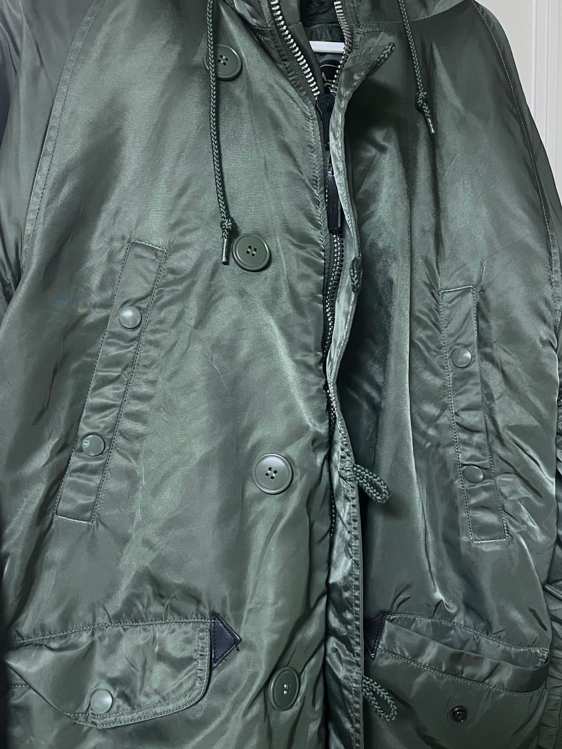 알파 인더스트리 인조퍼 후드 카키 점퍼 상품이미지3