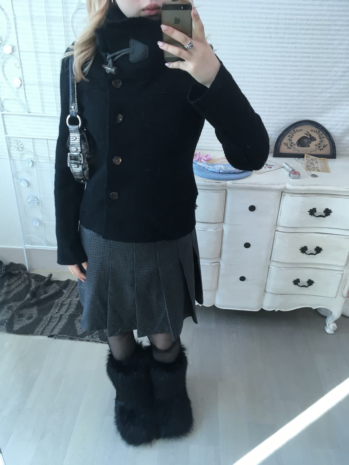 jpn vintage black duffle wool jk 상품이미지6