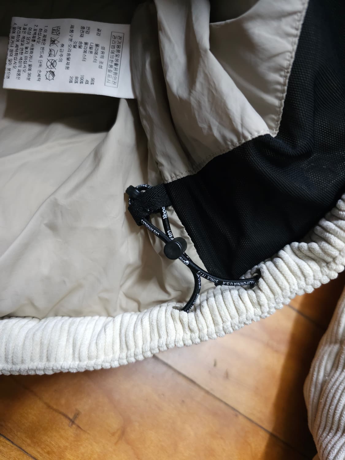 아웃도어 코듀로이 다운패딩 아이보리 상품이미지8