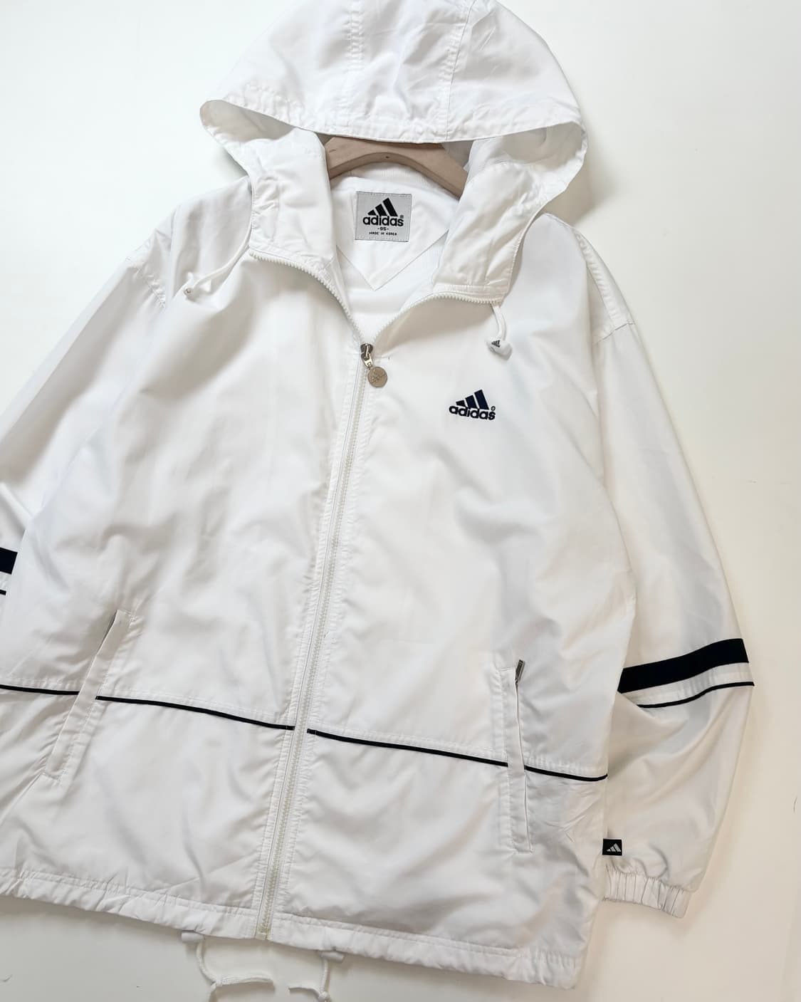 Adidas 올드 아디다스 화이트컬러 후드 바람막이 자켓 상품이미지2
