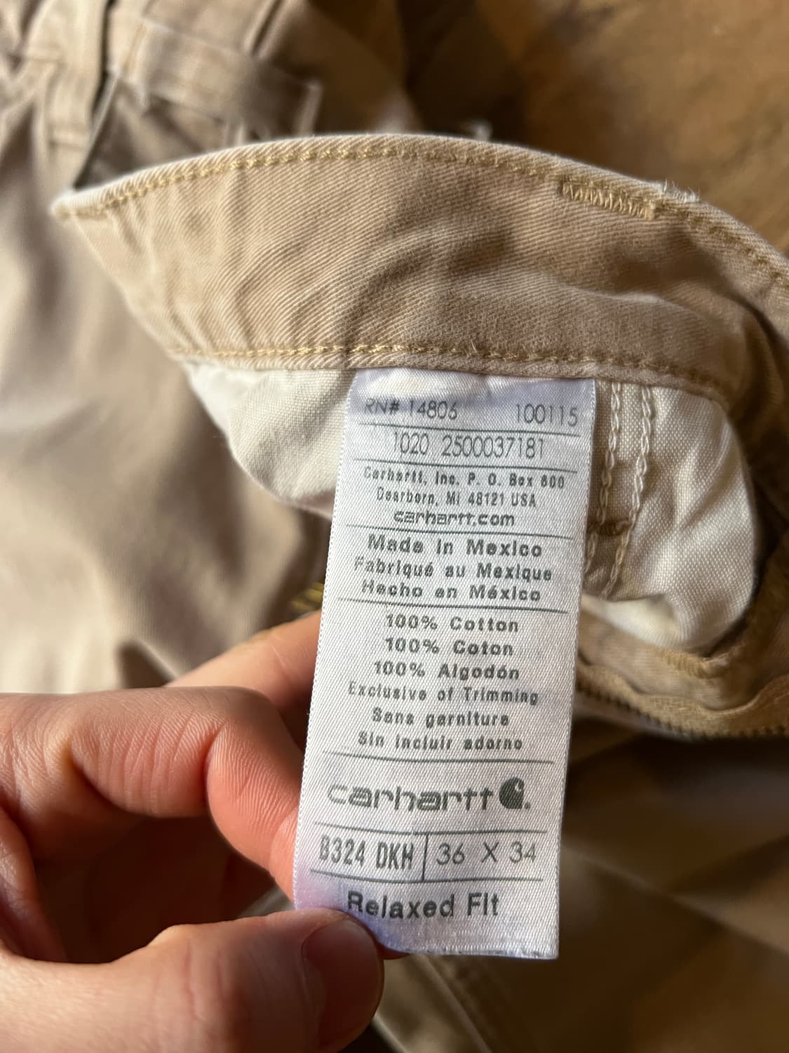[36]칼하트 USA 베이지 싱글니 카펜터 워크 팬츠 상품이미지8