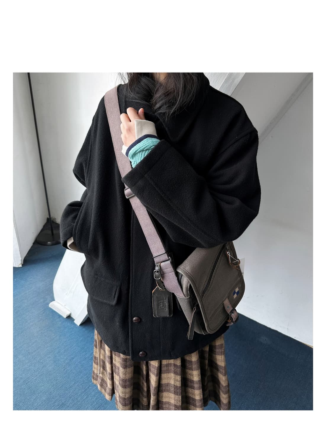 Brushed wool design zip single coat 상품이미지1