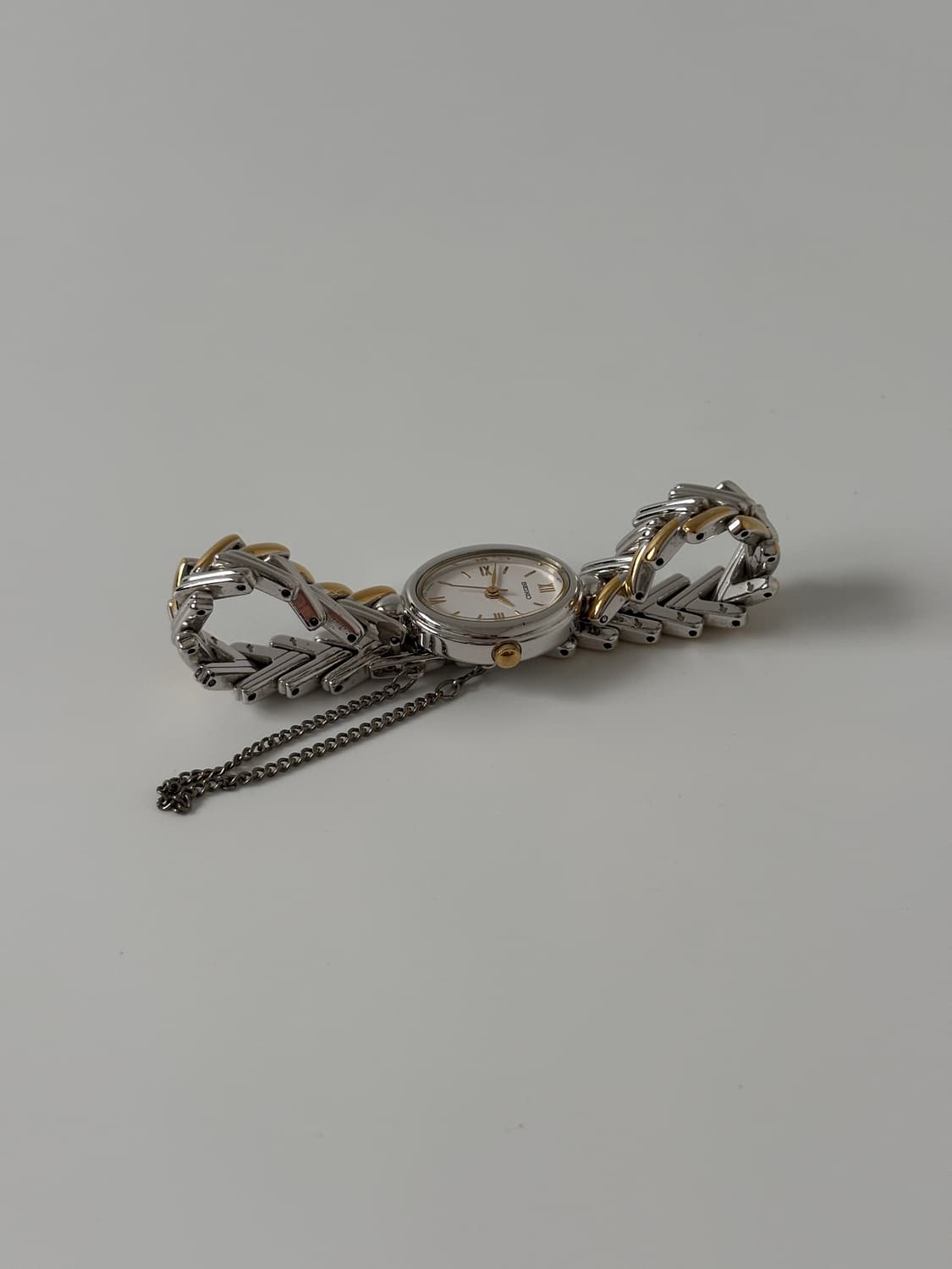 세이코 1980년대 빈티지 시계 오벌 브레이슬릿 콤비 쿼츠 여성 상품이미지5