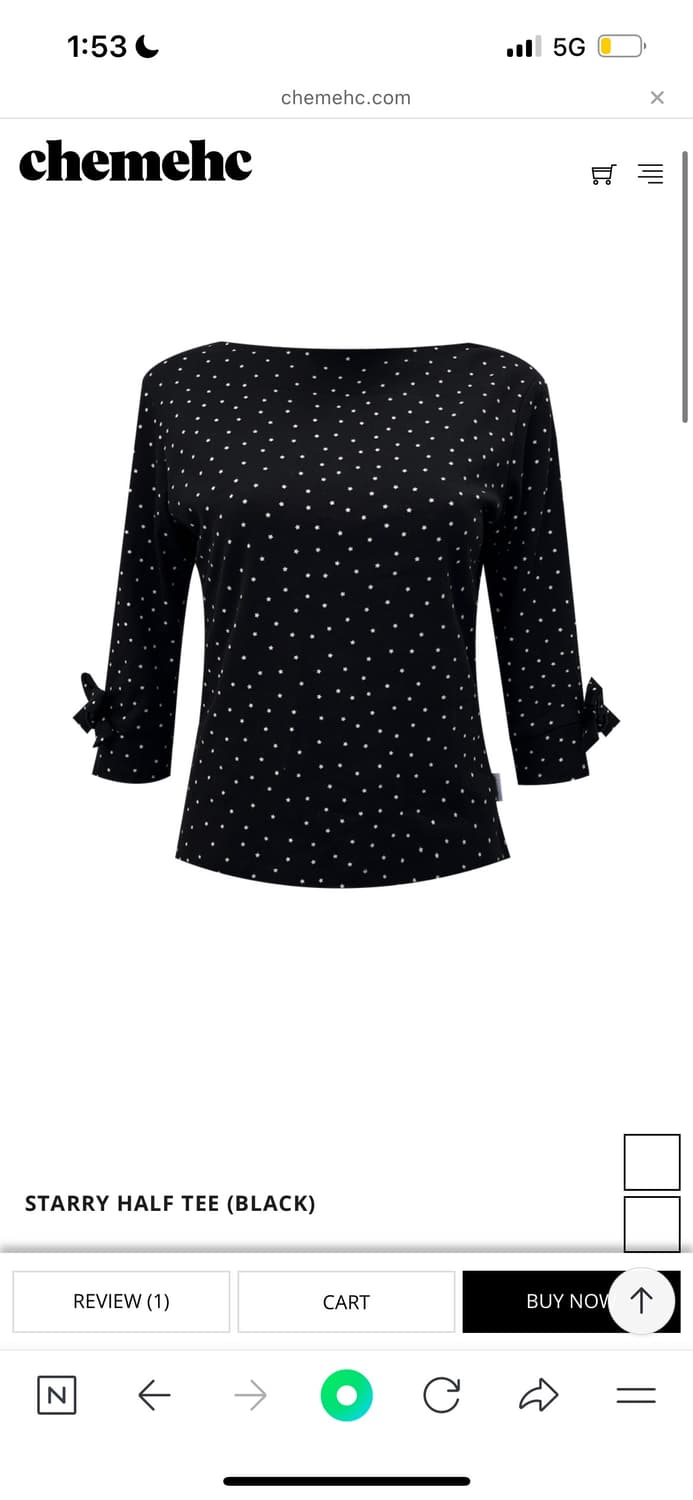 체메씨 STARRY HALF TEE (BLACK) 상품이미지1