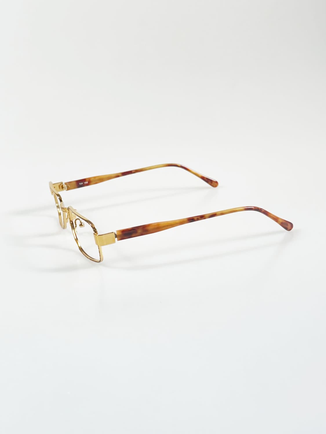 90s 골드 토르토이즈 슬림 스퀘어 빈티지 안경 상품이미지3